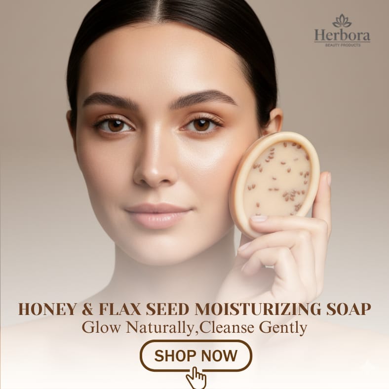 HONEY & FLAX SEED SOAP (Goat Milk Extract with honey soap)