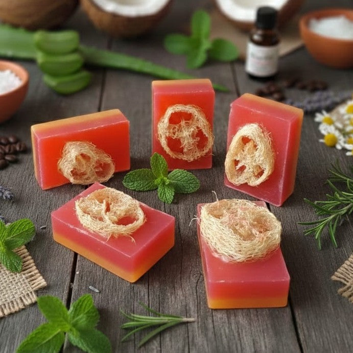 ORGANIC LOOFAH SOAP for Body Scrubbing and Detan