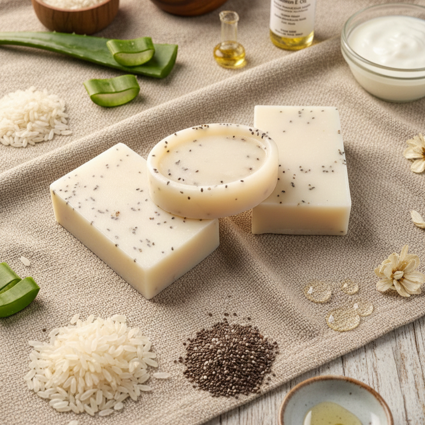 RICE & CHIA SEED HERBAL SOAP [Best Seller]