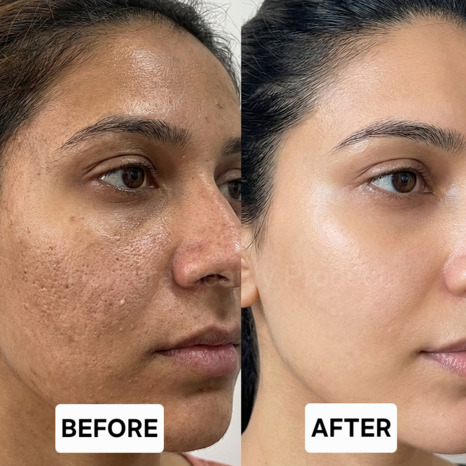 Before and after result