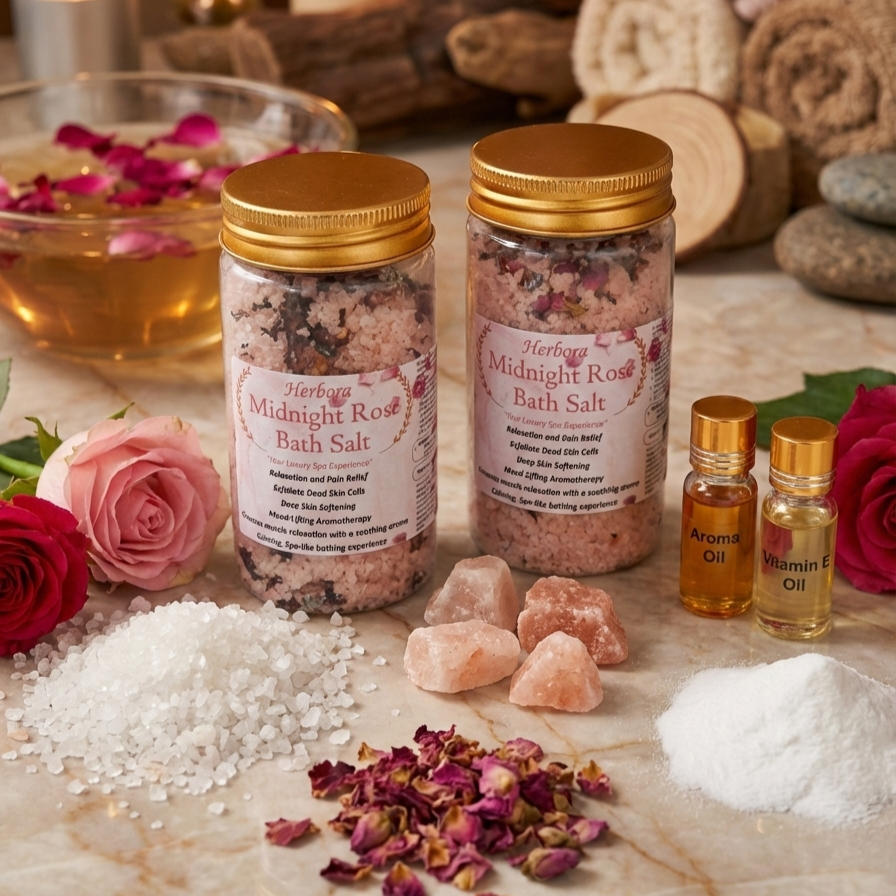 MIDNIGHT ROSE BATH SALT:  Your Luxury Spa Experience